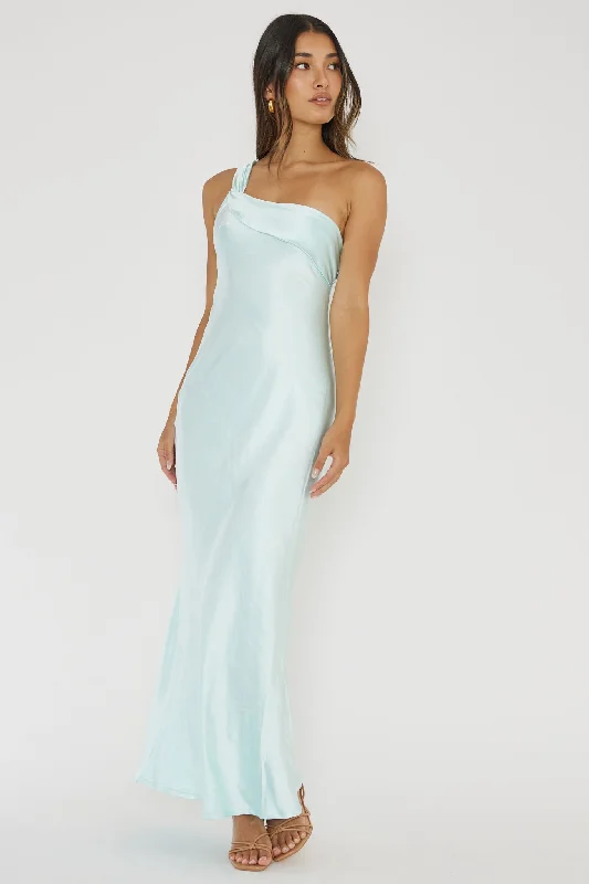 Carmel One-Shoulder Sash Maxi Dress Ice