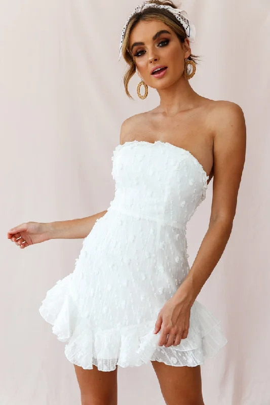 Cece Embellished Bandeau Dress White