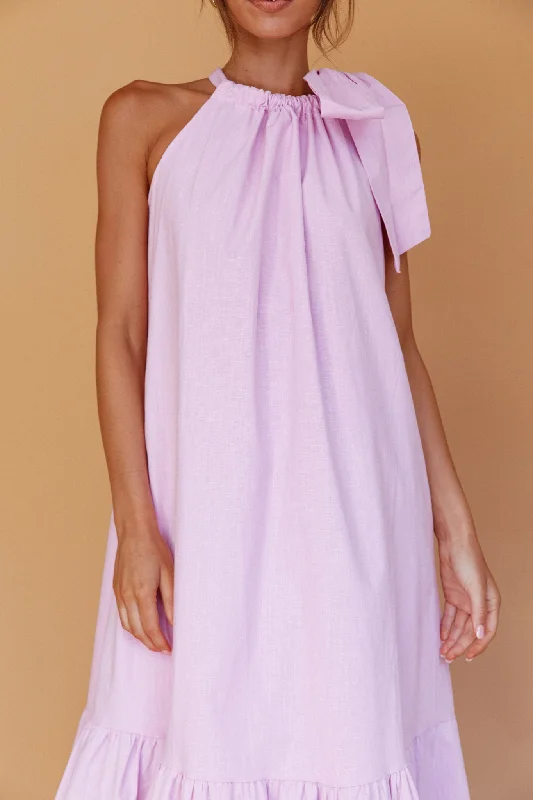 Cruise Shoulder Tie Maxi Dress Lilac