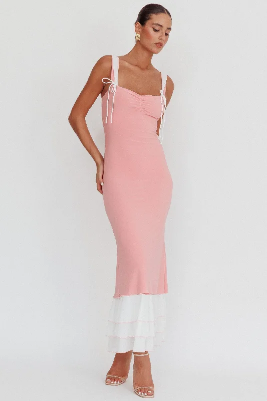 Daydreamers Ruffle Maxi Dress Pink