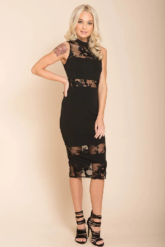 Drea Bodycon Cutout Club Dress Black