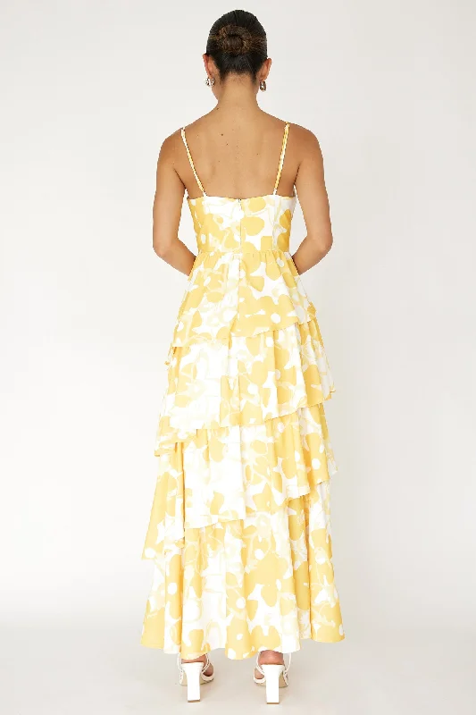 Hopeful Tiered Layered Maxi Dress Yellow