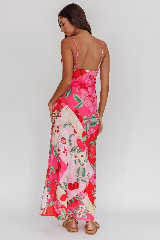 Jaya Floral A-line Maxi Dress Pink