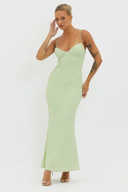 Lennox Elastic Back Bodycon Dress Sage