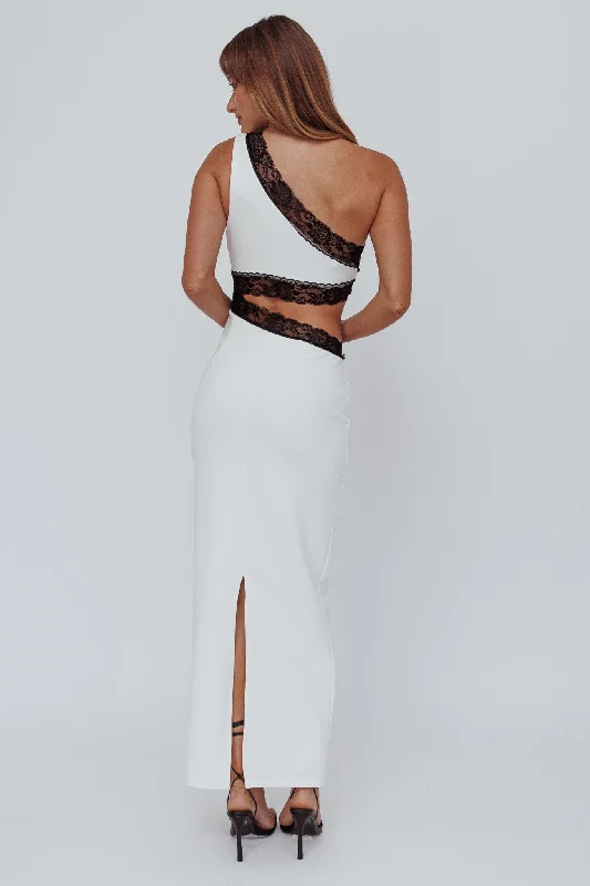 Mahli One-Shoulder Cut-Out Maxi Dress White