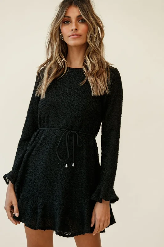 Montville Long Sleeve Knit Dress Black