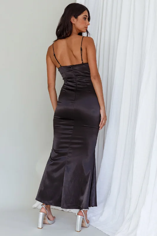 Moon Rising Mermaid Maxi Dress Black