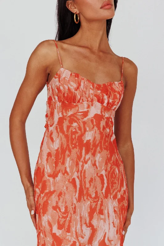 Nerida Twist Back Maxi Dress Swirl Orange