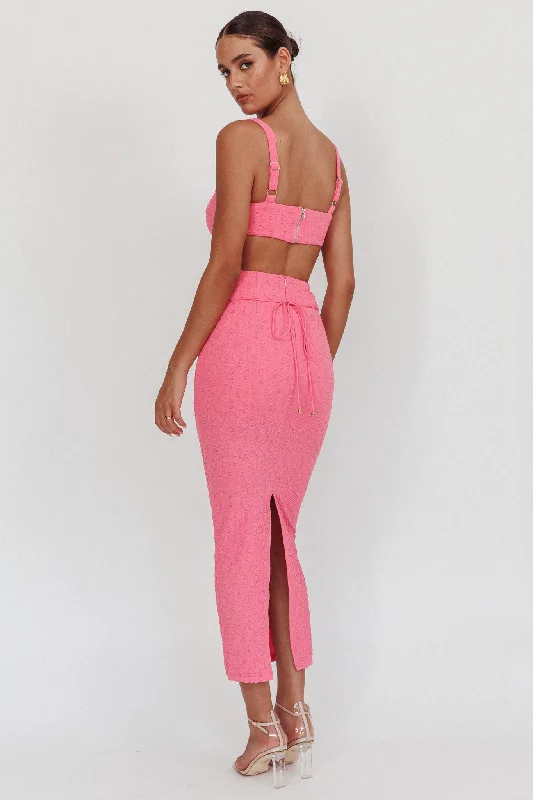 Piera Cut-Out Waist Maxi Dress Hot Pink