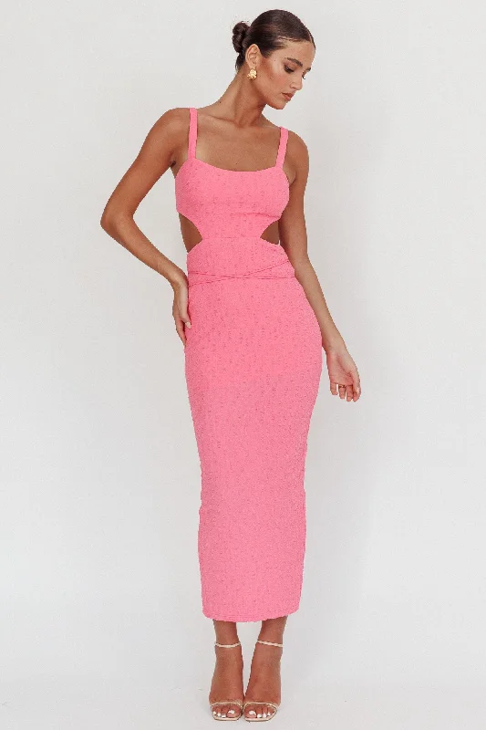 Piera Cut-Out Waist Maxi Dress Hot Pink