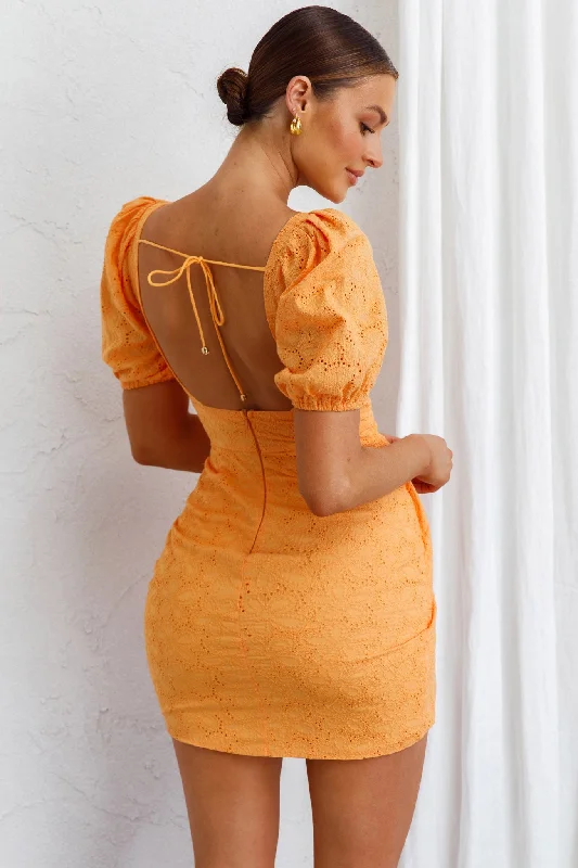 Santa Cruz Sun Puff Sleeve Eyelet Dress Mango