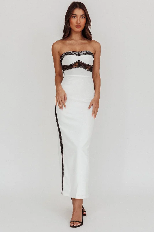 Tenika Strapless Bodycon Maxi Dress White