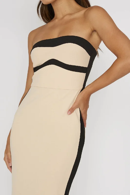 Tenika Strapless Bodycon Maxi Dress Nude