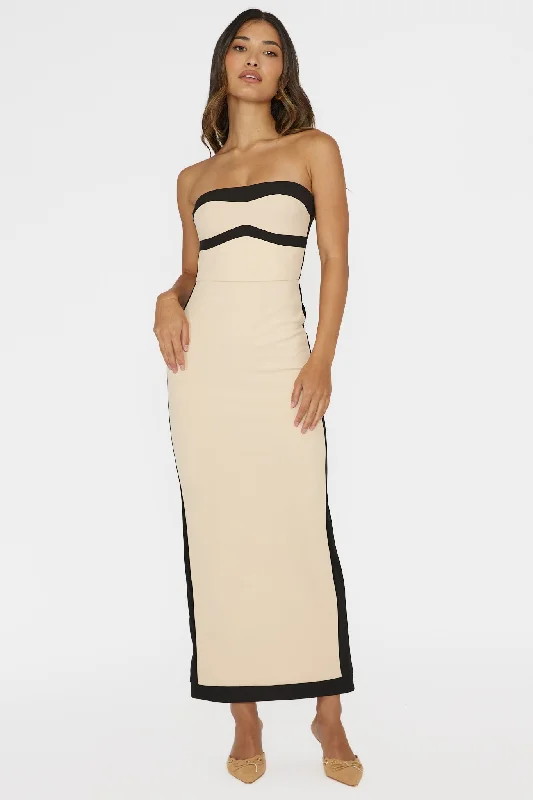 Tenika Strapless Bodycon Maxi Dress Nude