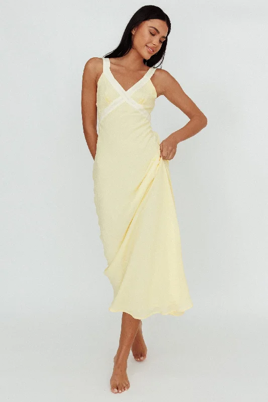 Zariah V-Neck Maxi Dress Yellow