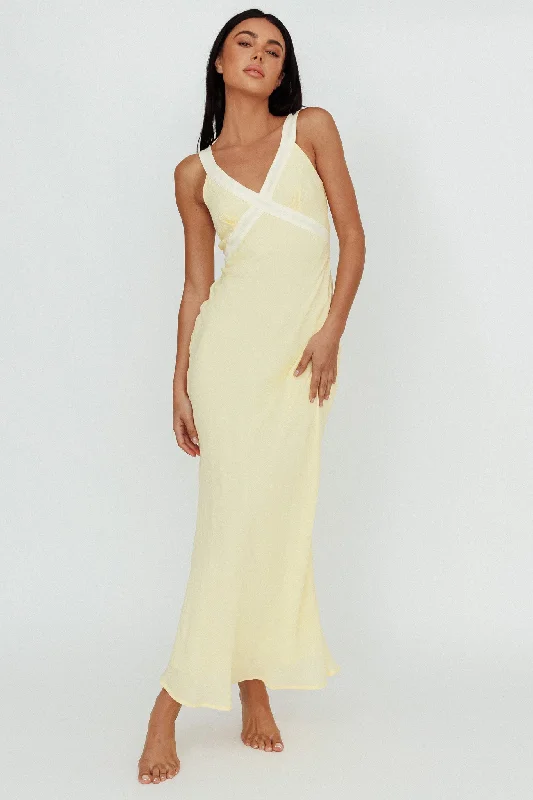 Zariah V-Neck Maxi Dress Yellow