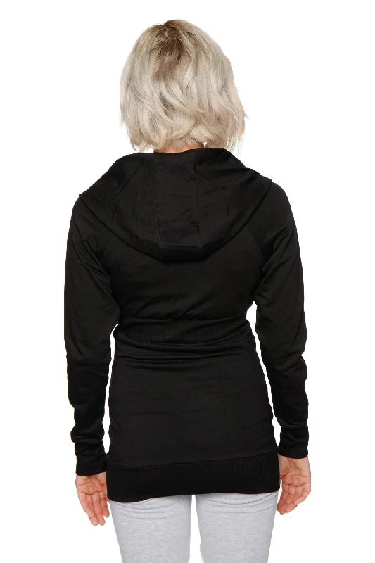 Zip-up Long Body Travel-ready Hoodie (Black)