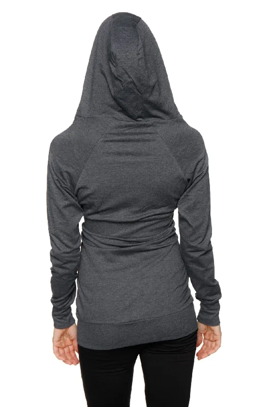 Zip-up Long Body Travel Hoodie Jacket (Charcoal)