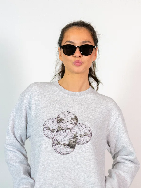 DISCO KUGLE (sort) SWEATSHIRT  - GRÅ