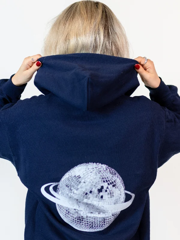 PLANET DISCO HOODIE (rygprint) - NAVY