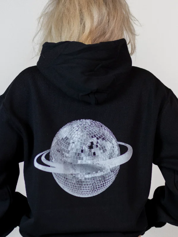 PLANET DISCO HOODIE (rygprint) - SORT