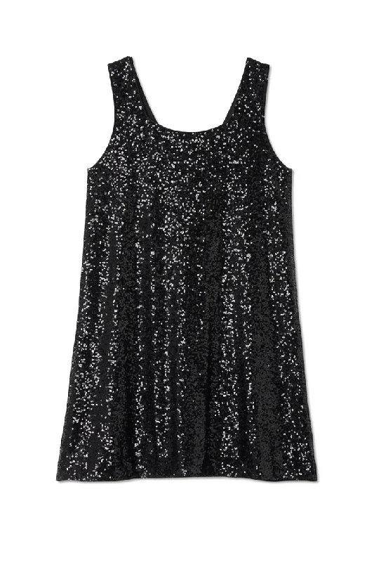 Black Sequin Mini Ruby Dress