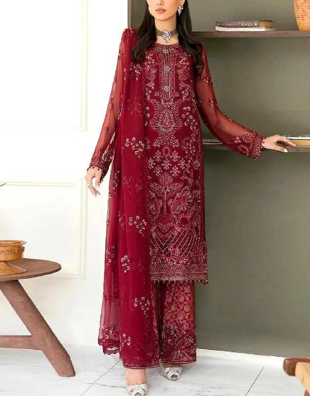 Heavy Embroidered Fancy Chiffon Party Wear Dress 2024 (DZ16711)