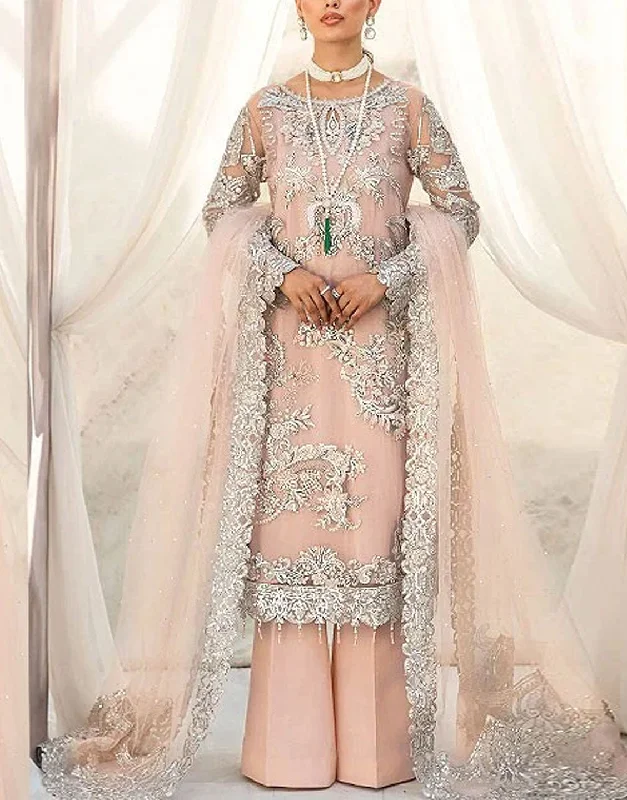 Handwork Heavy Embroidered Net Wedding Dress 2024 with Inner (DZ16855)