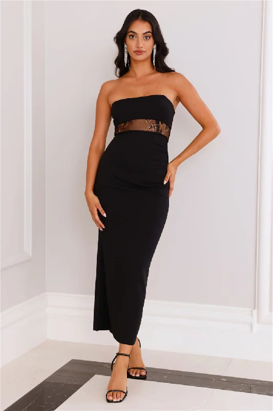 Excellence Strapless Maxi Dress Black