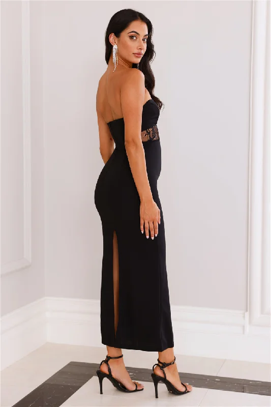 Excellence Strapless Maxi Dress Black