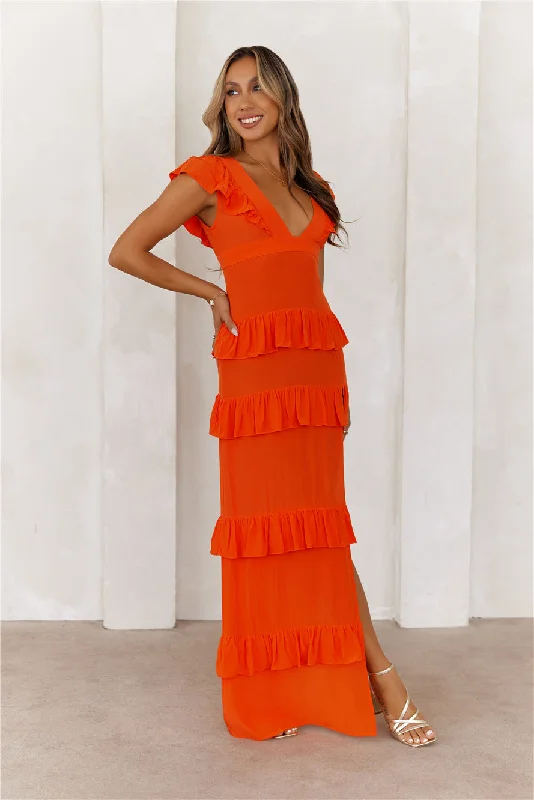 Friendship Gardens Maxi Dress Tangerine