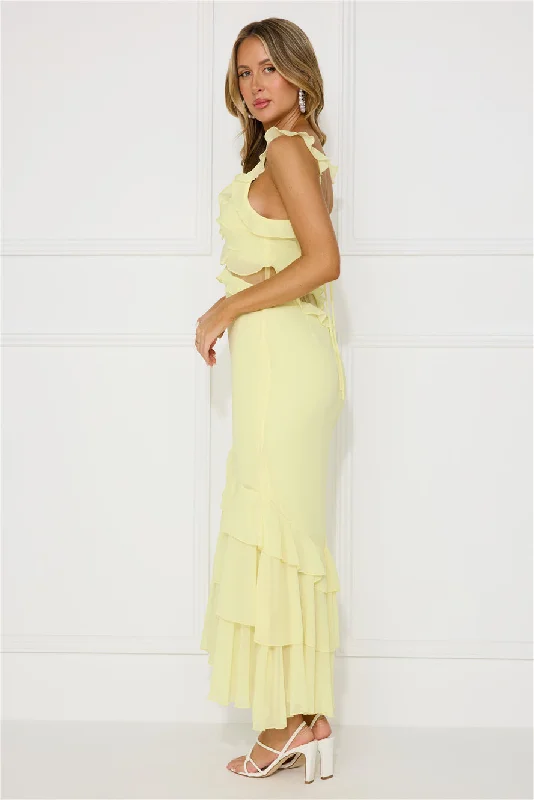 Golden Rooftops Midi Dress Yellow