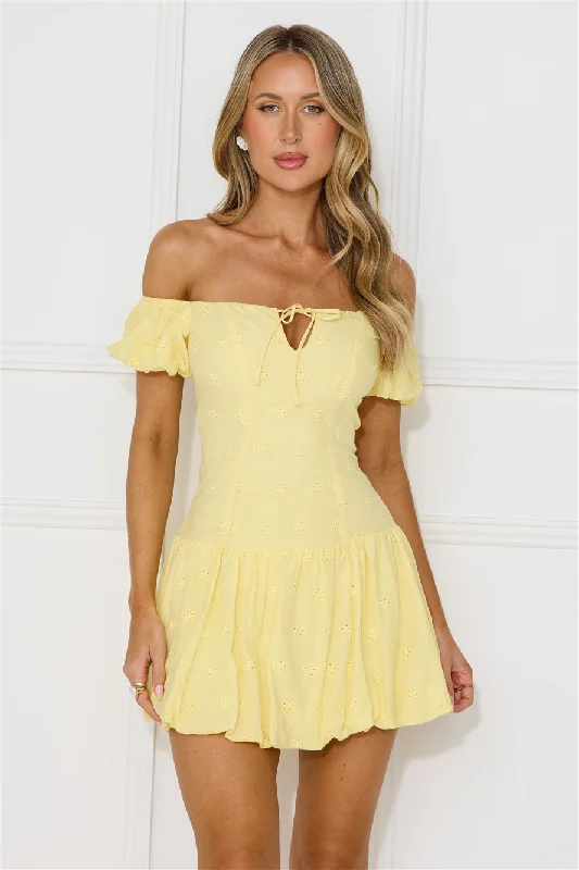 Lagoons In Summer Mini Dress Yellow