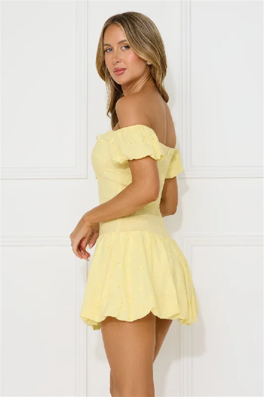 Lagoons In Summer Mini Dress Yellow