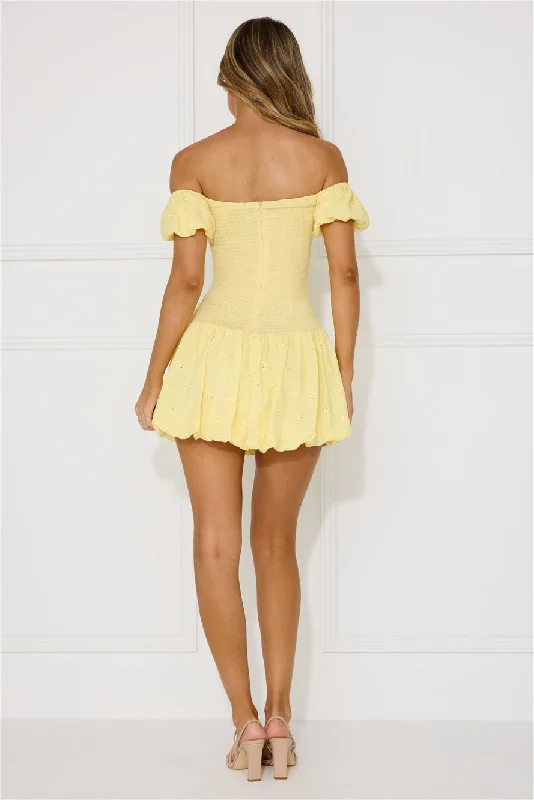 Lagoons In Summer Mini Dress Yellow