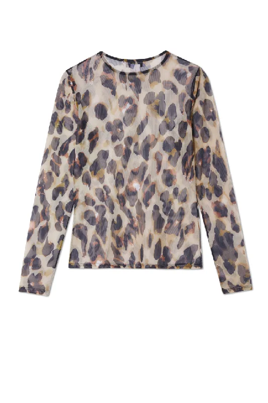 Leopard Mesh Top