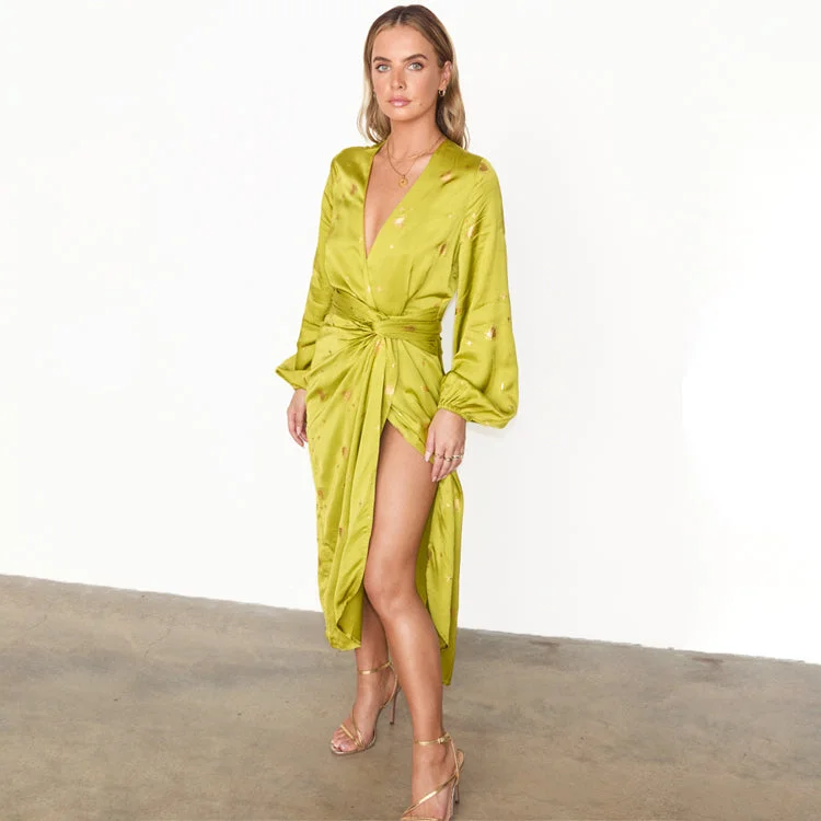 Lime Hearts Vienna Wrap Dress