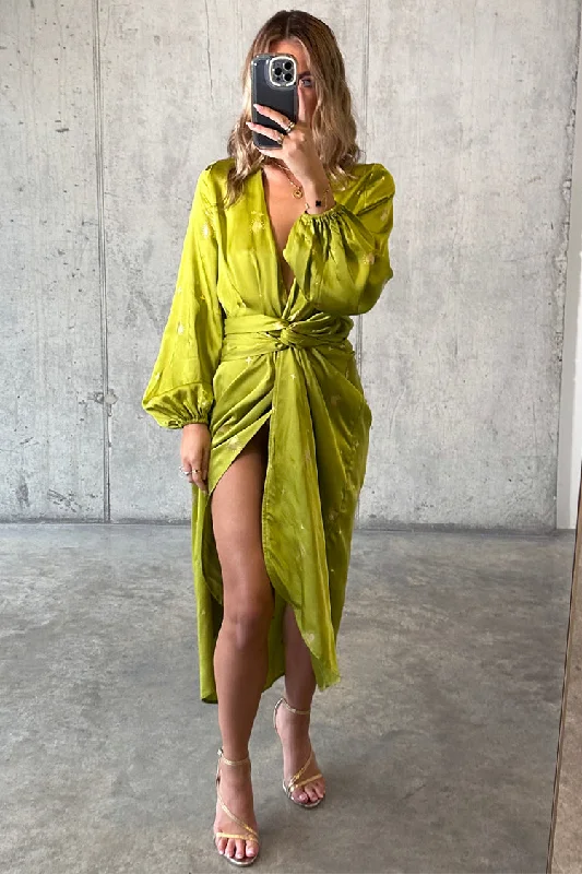 Lime Hearts Vienna Wrap Dress