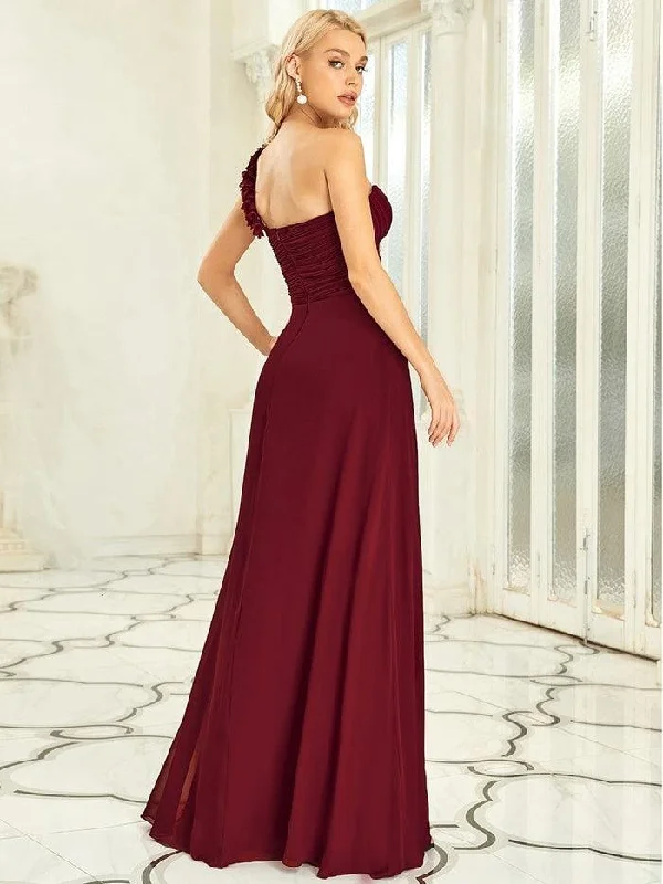 Long Formal One Shoulder Bridesmaid Dress