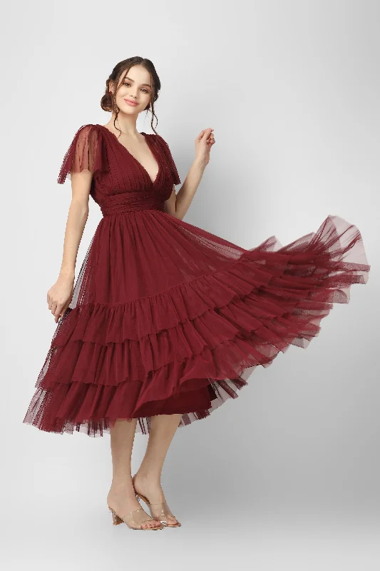 Madison Burgundy Bridesmaid Dress