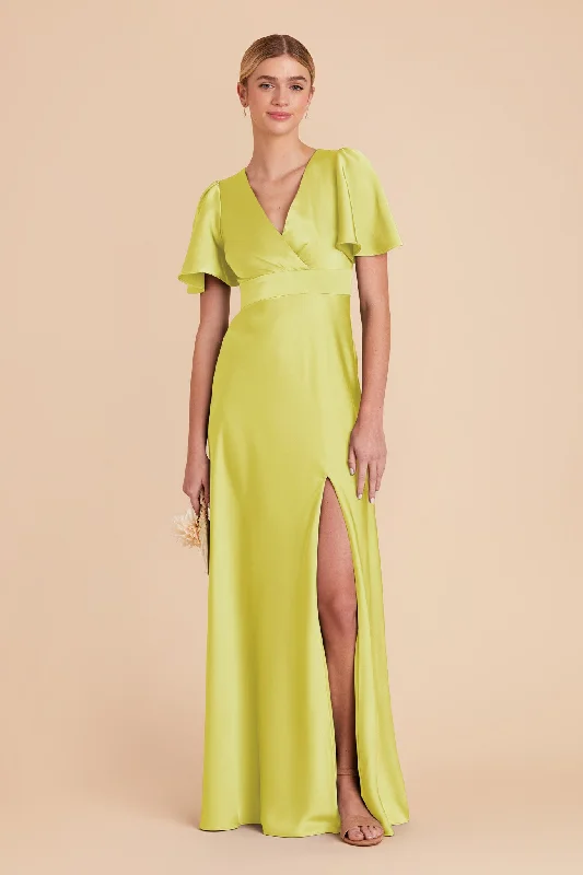 Marni Matte Satin Dress - Chartreuse