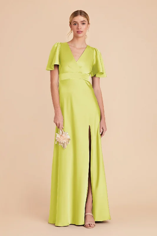 Marni Matte Satin Dress - Chartreuse