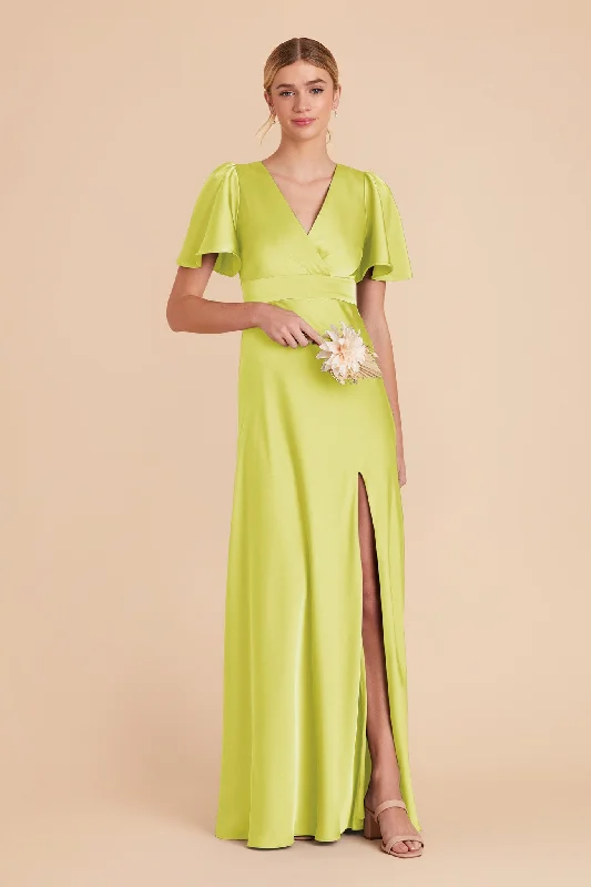 Marni Matte Satin Dress - Chartreuse