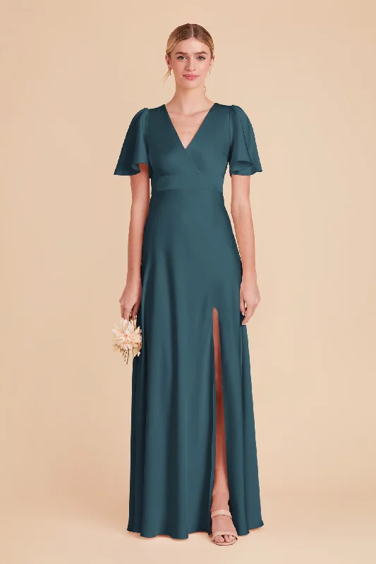 Marni Matte Satin Dress - Dark Teal