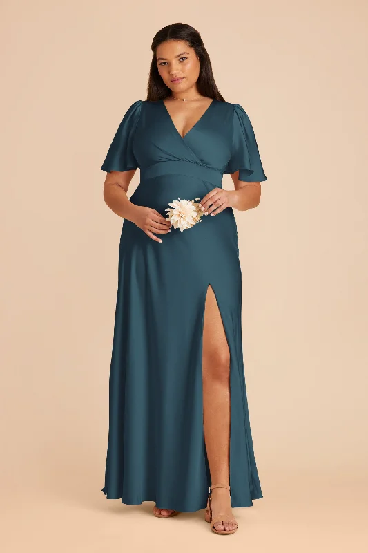 Marni Matte Satin Dress - Dark Teal