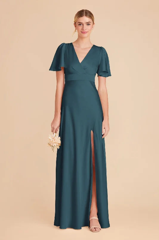 Marni Matte Satin Dress - Dark Teal