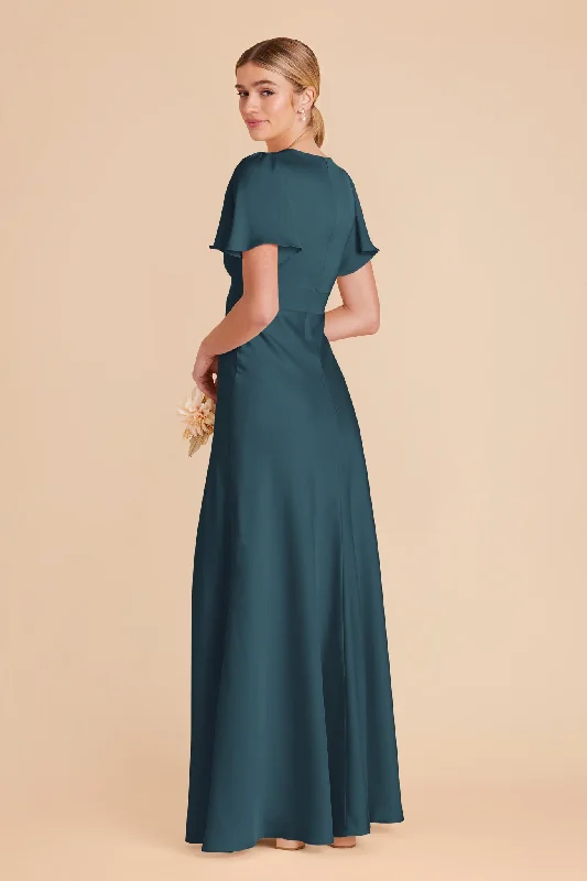 Marni Matte Satin Dress - Dark Teal