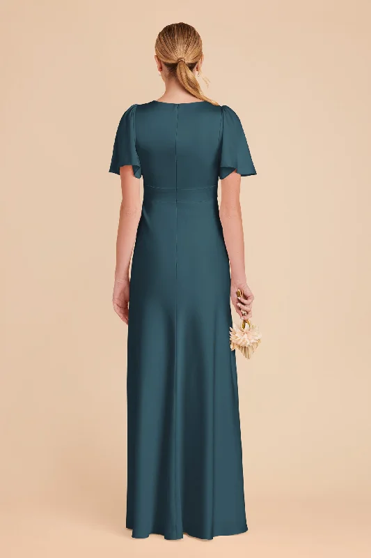 Marni Matte Satin Dress - Dark Teal