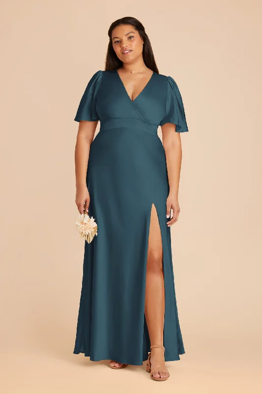 Marni Matte Satin Dress - Dark Teal