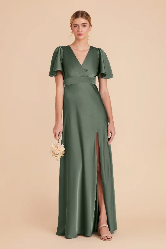 Marni Matte Satin Dress - Eucalyptus